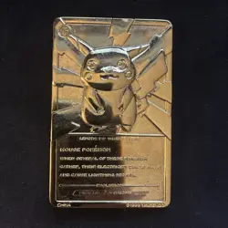 Pikachu 1999 Pokemon 23K Gold-Plated Burger King Nintendo Promo Trading Card - Image 2