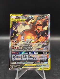 Pokemon TCG Reshiram & Charizard GX SM201 Black Star Promo Full Art Holo NM - Image 1