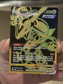 Pokemon TCG Cards Rayquaza VMAX TG29/TG30 Silver Tempest Gold Secret Rare - Image 1
