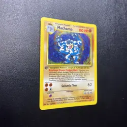 Pokemon Machamp Base Set 1st Edition Holo Card 8/102 - Image 2