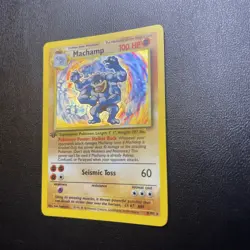 Pokemon Machamp Base Set 1st Edition Holo Card 8/102 - Image 3