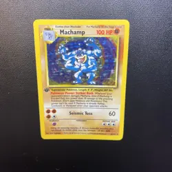 Pokemon Machamp Base Set 1st Edition Holo Card 8/102 - Image 5