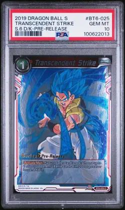 PSA 10 Gogeta Transcendent Strike PreRelease BT6-025 Foil Dragon Ball Super Card - Image 1