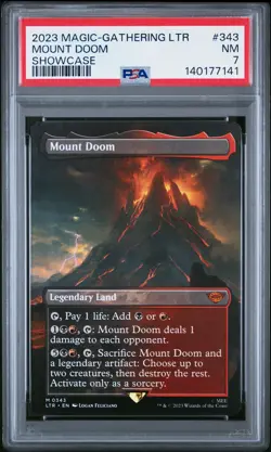 2023 MTG THE LORD OF THE RINGS: TALES OF MIDDLE-EARTH SHOWCASE MOUNT DOOM PSA 7 - Image 1