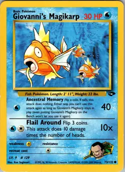 Giovanni's Magikarp Gym Challenge Common LP Pokemon 073/132 Unlimited - Image 1