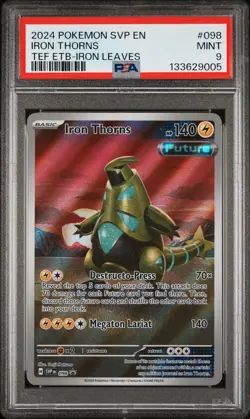 2024 POKEMON SVP EN-SV BLACK STAR PROMO #098 IRON THORNS PSA 9 - Image 1