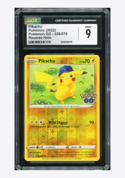 Pokemon CGC 9 Pikachu Rev Holo 2022 028/078 Pokemon GO English - Image 1