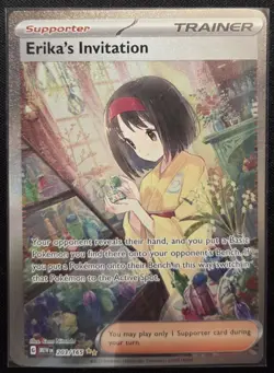 Pokemon TCG Erika's Invitation 203/165 SIR Scarlet & Violet 151 NM - Image 1