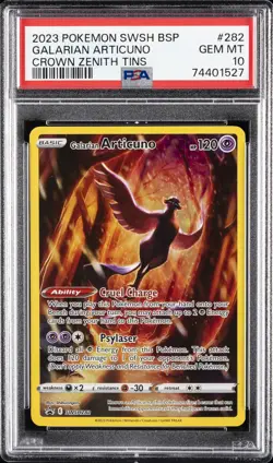 2023 POKEMON SWSH BLACK STAR PROMO CROWN ZENITH TIN GALARIAN ARTICUNO PSA 10 - Image 1