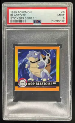 1999 Pokemon Blastoise Stickers Series 1 #9 PSA 9 MINT - Image 1