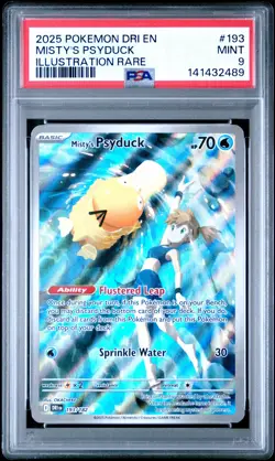 2025 POKEMON DRI EN-DESTINED RIVALS ILLUSTRATION RARE #193 MISTY'S PSYDUCK PSA 9 - Image 1