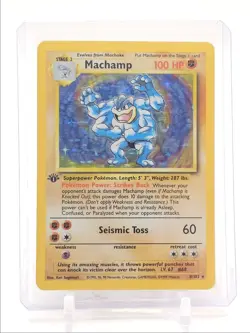 MACHAMP 1999 POKEMON BASE SET 1ST EDITION RARE HOLO A 8/102 Q3735 - Image 1
