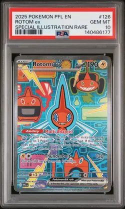 2025 POKEMON PFL EN-PHANTASMAL FLAMES SPECIAL ILLUSTRATION RARE ROTOM EX PSA 10 - Image 1