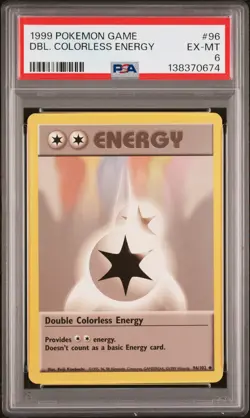 1999 POKEMON BASE SET UNLIMITED #96 DOUBLE COLORLESS ENERGY PSA 6 - Image 1