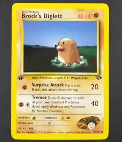 Pokemon TCG Brock's Diglett Gym Challenge 67 Regular 1st Edition Common NM - Image 1