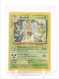 BEEDRILL 1999 POKEMON BASE SET RARE HOLO 17/102 Q3735 - Image 1