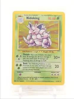 NIDOKING 1999 POKEMON BASE SET RARE HOLO 11/102 Q3735 - Image 1