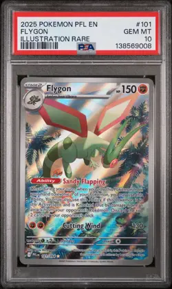 2025 POKEMON PFL EN-PHANTASMAL FLAMES ILLUSTRATION RARE #101 FLYGON PSA 10 - Image 1