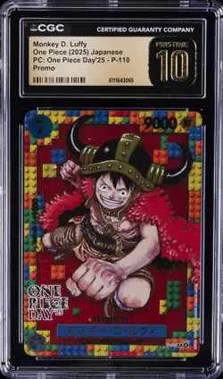 2025 ONE PIECE JPN PC: ONE PIECE DAY '25 PROMO MONKEY D. LUFFY CGC 10 PRISTINE - Image 1