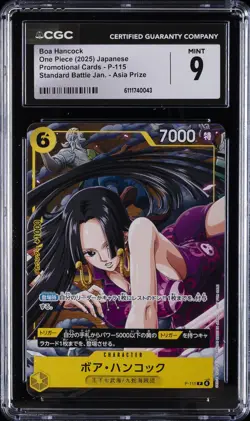 2025 ONE PIECE JPN PROMO CARDS STANDARD BATTLE JAN. ASIA PRIZE BOA HANCOCK CGC 9 - Image 1