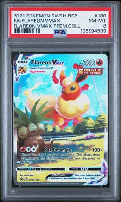 PSA 8 Flareon VMAX SWSH180 SWSH: Sword & Shield Promo Cards Holo - Image 1