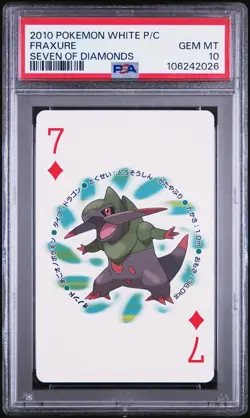 2010 POKEMON WHITE VERSION PLAYING CARDS SEVEN OF DIAMONDS FRAXURE PSA 10 - Image 1