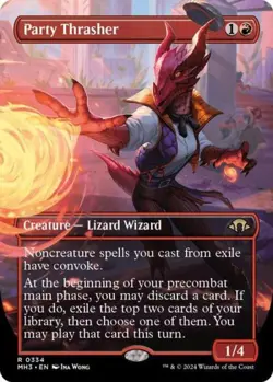 Party Thrasher (Borderless) -Foil Near Mint MTG Modern Horizons 3 - Image 1