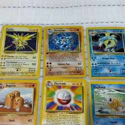 Pokemon Base Set Rare Holo TCG Cards! Gyarados 6 Machamp 8 Zapdos 16 - Image 3