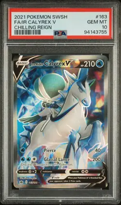 Ice Rider Calyrex V - PSA 10 - 163/198 - Chilling Reign - Graded Pokemon Card - Image 1