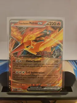 Team Rockets Moltres EX 31/182 Sv10: Destined Rivals Stamped Card NM Condition - Image 1