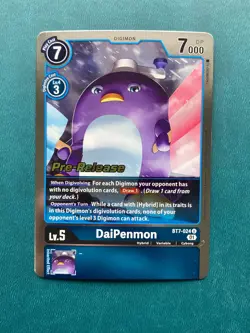 1x DaiPenmon BT7-024 Pre-Release Foil Digimon Card Game x1 - Image 1