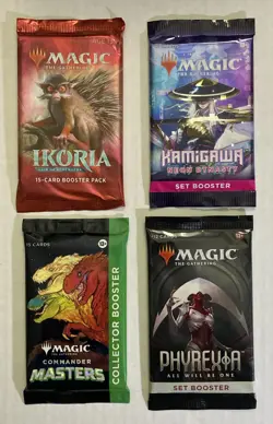 NEW 4x Commander Masters Collector Ikoria Phyrexia Packs MTG Magic the Gathering - Image 1