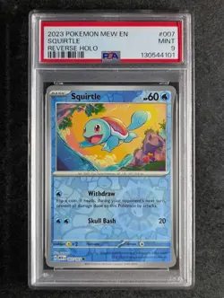 2023 Pokemon SQUIRTLE #007/165 Scarlet & Violet 151 Reverse Holo English PSA 9 - Image 1