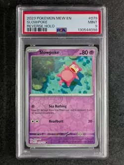 2023 Pokemon SLOWPOKE #079/165 Scarlet & Violet 151 Reverse Holo English PSA 9 - Image 1