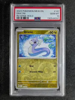 2023 Pokemon DRATINI #147/165 Scarlet & Violet 151 Reverse Holo English PSA 10 - Image 1