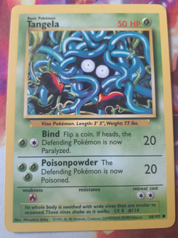 Pokemon Tangela Common 66/102 TCG Base Set Unlimited WOTC Vintage Played - Image 1