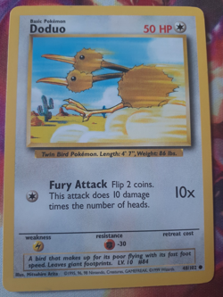 Doduo Common 48/102 Pokemon TCG Base Set Unlimited WOTC Vintage Played - Image 1
