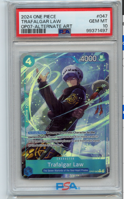 2024 One Piece 500 Years In The Future Trafalgar Law OP07-047 Alt Art PSA 10 - Image 1