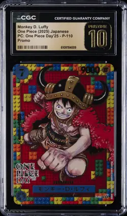 2025 ONE PIECE JPN PC: ONE PIECE DAY '25 PROMO MONKEY D. LUFFY CGC 10 PRISTINE - Image 1