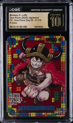 2025 ONE PIECE JPN PC: ONE PIECE DAY '25 PROMO MONKEY D. LUFFY CGC 10 PRISTINE - Image 1