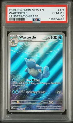Pokemon 2023 Mew En-151 Illustration Rare #171 Wartortle PSA 10 Gem Mint - Image 1