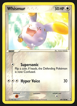 Whismur 69/100 EX Crystal Guardians Pokemon Card NM - Image 1