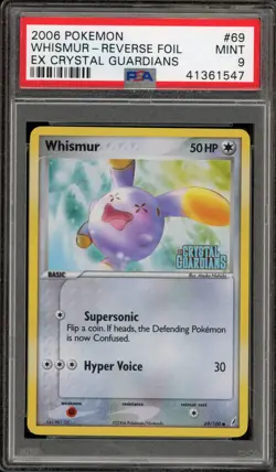 Pokemon Whismur EX Crystal Guardians Reverse Holo #69 PSA 9 Mint - Image 1