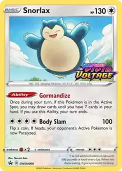 Snorlax - SWSH068 - Pokemon Sword & Shield Promo SEALED PreRelease Holo Rare NM - Image 1