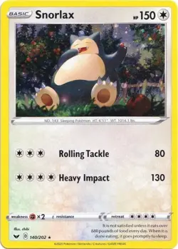 Snorlax - 140/202 - Pokemon Sword & Shield Cosmos Holo Promo NM - Image 1