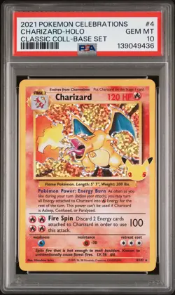 2021 POKEMON CELEBRATIONS CLASSIC COLLECTION #4 CHARIZARD-HOLO PSA 10 - Image 1