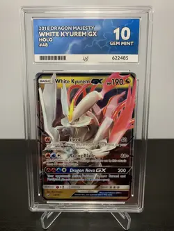Pokemon TCG White Kyurem GX 48/70 - Dragon Majesty Ace 10 GEM MINT - Image 1