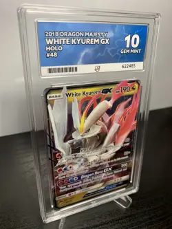 Pokemon TCG White Kyurem GX 48/70 - Dragon Majesty Ace 10 GEM MINT - Image 2