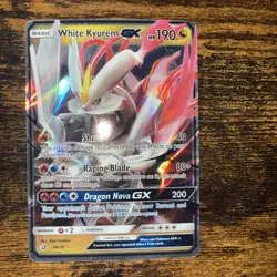 Pokemon TCG White Kyurem GX 48/70 Dragon Majesty Ultra Rare Holo MP-LP - Image 1