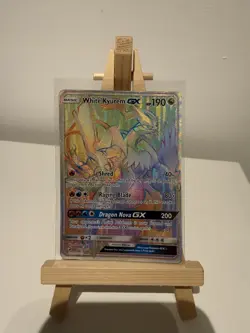 Pokemon TCG: White Kyurem GX Dragon Majesty Holo Secret Rare MP - Image 1